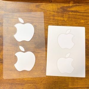 Apple White Logo Sticker Set - 2 Pairs